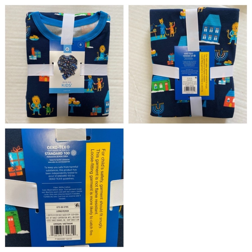 COPY - Target Kids Pajama Set Hanukkah Family Unisex Matching Pajamas Dreidel L… - Picture 5 of 10
